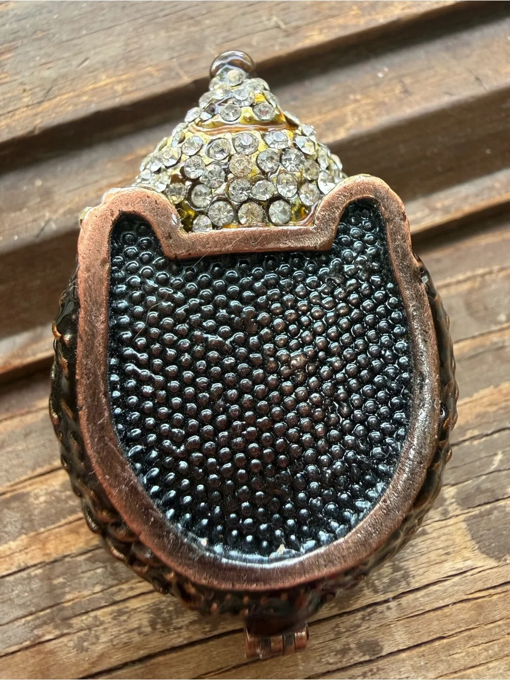 Bejeweled Hedgehog Trinket Box - ring box hinged